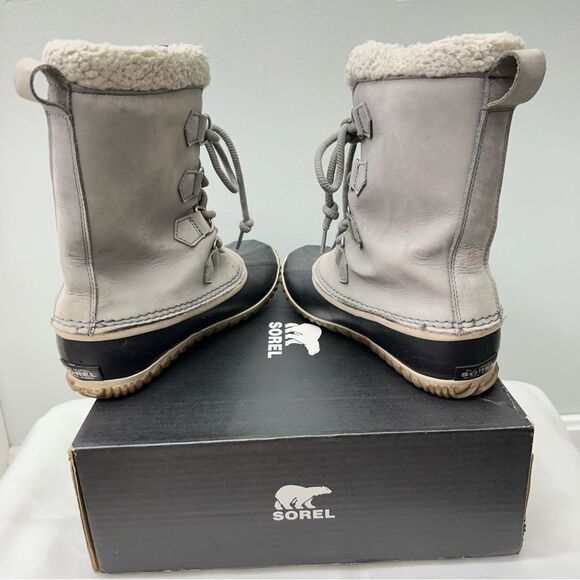 Sorel grey caribou slim winter boots women's 10.5 light wear as shown. - Picture 5 of 7